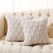 Art & Gift; Pack of 2 Faux Wool Throw Pillow Covers 20x20 Inches Decorative Farmhouse Velvet Couch Pillow Case Soft Plush Square Boho Cushion Pillowcase, Embroidery, Geometric, Home, Beige; Category:Pillows & Throws; Image:2